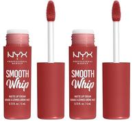NYX Professional Makeup Smooth Whip Matte Lip Cream, Labial Líquido Cremoso, con Manteca de Karité y Cacao, Acabado Mate, Tono: Parfait (Paquete de 2)