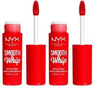 NYX Professional Makeup Smooth Whip Matte Lip Cream, Labial Líquido Cremoso, con Manteca de Karité y Cacao, Acabado Mate, Tono: Icing On Top (Paquete de 2)