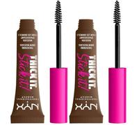 NYX Professional Makeup Thick It Stick it! ¡Fíjalas! Máscara de cejas, matiza y rellena con 16 horas de duración, Brunette (Paquete de 2)