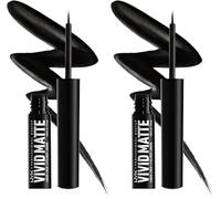 NYX Professional Makeup Vivid Matte Liquid Liner, Eyeliner Líquido, Ultrapigmentado, Acabado Mate, Punta Ultra-precisa, Tono 01 Black (Paquete de 2)