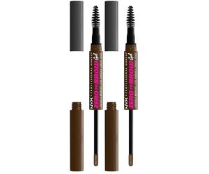 NYX Professional Makeup Zero to Brow, Gel rellenador de cejas, Acabado natural natural, Larga duración hasta 2 días, Tono: Chocolate (Paquete de 2)