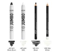 NYX Set Combo De Lápices Jumbo 2 & Slim 2, Negro Y Blanco