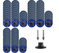 NYXCL Miroku Mixup - Juego de 75 discos de cambio rápido de 2 pulgadas, discos de lijado de circonita con soporte de 1/4 pulgadas, para amoladora de troquel, tira de preparación de superficie, acabado