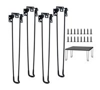 NYXOVA Patas plegables para mesa de 420 mm, 4 patas de metal plegables resistentes con 24 tornillos para mesa de café, banco, mesa auxiliar, escritorio para laptop (16.5 pulgadas)