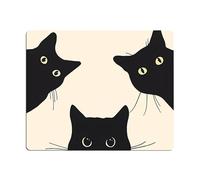 NyxSeat 1 alfombrilla de ratón con tres gatos, adecuada para ratón de oficina y juegos, pequeña alfombrilla de ratón para escritorio de oficina, accesorio divertido para ordenador portátil y de