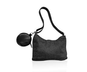 NyxSeat 1 bolso de mano, bolso de lentejuelas negro, bolso de noche, bolso de mujer, bolso de hombro ajustable, monedero pequeño, bolso de diamantes de imitación, bolsa de purpurina, Negro