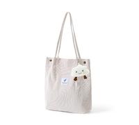 NyxSeat 1 bolso de mano para mujer con 1 colgante de nube de peluche, bolso ultraligero de gran capacidad, bolso de hombro informal de moda para el trabajo, la escuela, viajes, compras (color crema),