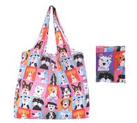 NyxSeat 1 bolso impermeable ecológico para cachorros, bolsa de compras plegable de gran capacidad, bolso impreso ecológico, bolsa de compras para alimentos, Rosa., 46 x 66 cm
