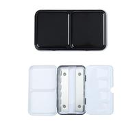 NyxSeat 1 caja de pintura negra con 14 compartimentos dispensadores de color, paleta plegable, caja dispensadora de acuarela, caja para paletas de metal, práctica bandeja de color
