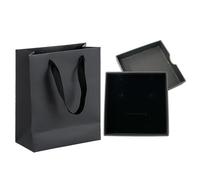 NyxSeat 1 caja de regalo pequeña con tapa + 1 bolso vertical, caja de regalo de joyería, mini bolsa de regalo, adecuada para guardar joyas o regalar regalos (negro)