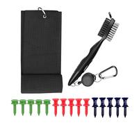 NyxSeat 1 cepillo de palo de golf de doble cara, 1 toalla deportiva, 15 soportes de golf, toalla de golf, accesorios de golf, juego de limpieza de golf, juego de regalo para entusiastas del fitness