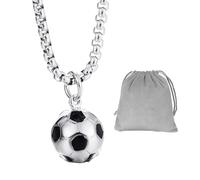 NyxSeat 1 colgante con 1 bolsa de almacenamiento, collar de bolas, souvenirs deportivos y de fútbol, accesorios creativos de bola de metal para trajes, llaves, colgantes, unisex, color plateado, Oro