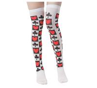 NyxSeat 1 par de calcetines de póquer personalizados, calcetines de póquer a rayas para mujer, calcetines de póquer ajustados, se pueden utilizar en juegos de rol, fiestas temáticas, etc., color, 10