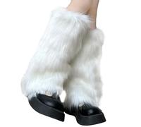 NyxSeat 1 par de calentadores blancos cálidos y esponjosos, calentadores suaves de piel sintética, calentadores de piernas suaves para los días de invierno acogedores, Blanco, 42