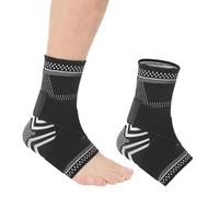 NyxSeat 1 par de tobilleras, reposapiés para hombre y mujer, soporte de tobillo con correas, tejido de punto, transpirable, para protección deportiva y alivio del dolor de tobillo (negro)