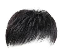 NyxSeat 1 peluca para hombre, raíz de pelo de repuesto, esponjosa y realista, corta, sintética, para cosplay y para uso diario y más (negro)