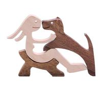 NyxSeat 1 pieza Linda estatua de perro de madera, decoración del hogar para perros, linda escultura de mascotas, artículo decorativo de madera, ideal