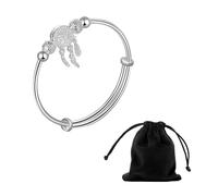 NyxSeat 1 pulsera de atrapasueños con 1 bolsa de almacenamiento, pulsera ajustable con colgante de pluma, ideal como regalo para mujeres en diferentes festivales.
