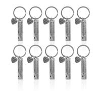 NyxSeat 10 llaveros de agradecimiento de acero inoxidable, llaveros plateados, regalos de agradecimiento, adecuados para Acción de Gracias, Día de la Madre, Día del Maestro (plata) (12 x 50 mm),