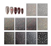 NyxSeat 10 pegatinas de uñas con estrellas de luna doradas, para decoración de uñas, para decoración de uñas, adecuado para diseño de bricolaje