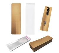 NyxSeat: 100 juegos de marcapáginas de papel kraft con 100 bolsas de embalaje transparentes, accesorios de regalo para cumpleaños, tamaño 15 x 4,5 cm