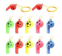 NyxSeat 12 silbatos de fútbol, silbato de plástico, juguete para niños, silbato de juguete, silbato deportivo, silbato de fútbol, entrenamiento infantil, silbato deportivo con correa para el cuello