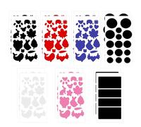 NyxSeat 14 hojas de parches de plumas de colores para reparación, parches autoadhesivos de diferentes tamaños y formas para chaquetas de plumón, ropa de tienda de campaña, equipaje.