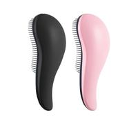 NyxSeat 2 cepillos desenredadores, peine deslizante, peine de burbujas, peine de masaje, peine alisador, peine alisador sin enredos (negro + rosa)