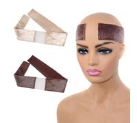 NyxSeat 2 diademas de encaje de terciopelo para pelucas, banda fija antideslizante, banda elástica ajustable, accesorios especiales para pelucas para maquillaje (tono de piel marrón oscuro)