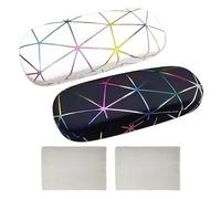 NyxSeat 2 estuches de gafas con 2 paños para gafas, funda rígida personalizada, funda rígida para hombre, funda de gafas de moda, adecuada para estudiantes y jóvenes, Diferentes, 161 mm lang, 62 mm