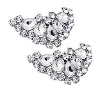 NyxSeat 2 hebilla de zapatos con diamantes de imitación, hebilla plateada con diamantes y accesorios de joyería