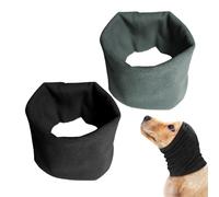 NyxSeat 2 orejeras cálidas para mascotas, orejeras antiruido para perros y gatos, negro y gris, algodón, talla única