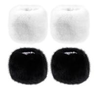 NyxSeat 2 pares de mangas, guantes suaves y cálidos, guantes de piel, puños de muñeca de invierno, guantes para mujer, correas de mano cálidas, protectores de muñeca engrosados, Negro , Extra breit
