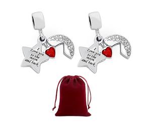 NyxSeat 2 pulseras para mujer, con 1 bolsa de terciopelo rojo, accesorios de estrella, pulsera de abalorios, joyería para mujer, pulsera personalizada, acero inoxidable
