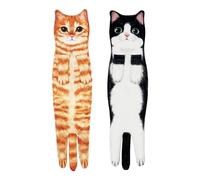 NyxSeat 2 toallas para gatos, personalizadas e interesantes, toallas colgantes suaves y absorbentes, decoración de baño y cocina, regalo para los amantes de los gatos