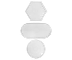 NyxSeat 3 moldes de silicona, molde de silicona, posavasos de silicona, molde redondo ovalado hexagonal, molde de yeso para manualidades