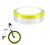 NyxSeat 3 rollos de cinta reflectante autoadhesiva, 1 cm x 8 m, cinta reflectante de PVC impermeable, traje para bicicletas, motocicletas y decoración de automóviles (blanco, amarillo)