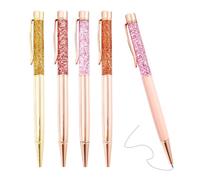 NyxSeat 5 bolígrafos retráctiles con clic, bolígrafo retráctil de metal para escuela, oficina, dibujo, tinta negra, bolígrafo retráctil para estudiantes