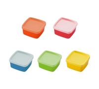 NyxSeat 5 cajas de almacenamiento cuadradas, cajas de almacenamiento de colores arcoíris, cajas de almacenamiento con tapa, a prueba de polvo e insectos, pequeñas organizadoras de joyas