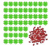 NyxSeat 50 escarabajos de la suerte de madera con 50 accesorios de fieltro de trébol decorados con escarabajos de trébol adecuados para manualidades y decoraciones de fiestas de regalos. Color sólido