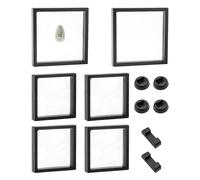 NyxSeat 6 cajas de presentación, 4 bases redondas y 2 bases cuadradas, marco 3D, caja de presentación con marco profundo, expositor de monedas, marco flotante