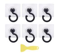 NyxSeat 6 Ganchos Adhesivos Con 1 Rascador - Sin Perforación, Sin Dejar Rastro - Transparentes, Para Techo, Giratorios