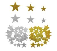 NyxSeat 80 hojas de pegatinas de estrellas de cinco puntas, pegatinas con purpurina, pequeñas estrellas amarillas, adecuadas para manualidades y decoración