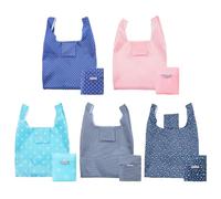 NyxSeat Bolsas Plegables y Portátiles de 5 Piezas, Bolsos Ecológicos para Compras y Trabajo (33 x 55 x 5 cm)