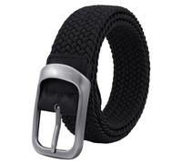 NyxSeat Cinturón Elástico Tejido Sin Agujeros para Hombre, Casual Negro, 105 cm