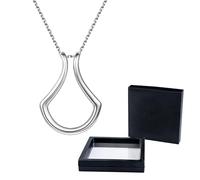 NyxSeat Collar de 1 pieza para mujer, con caja de regalo, collar simple en forma de U, cadena de clavícula en forma de abanico, collar con colgante para mujer, joyería de, 21cm-50cm, Acero inoxidable