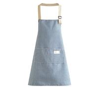 NyxSeat Delantal a rayas de 1 pieza, delantal con bolsillos, delantal para hornear, delantal de manga larga para pintar, cocinar.