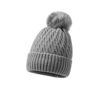 NyxSeat Gorro de Punto para Mujer - Invierno Cálido, Pompón, Quimioterapia - Color Gris, Talla 30-65