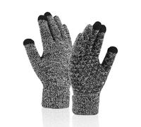 NyxSeat Guantes de Punto Negros, Cálidos de Invierno, para Pantalla Táctil, Ciclismo Exterior, Transpirables a Prueba de Viento, Antideslizantes para Hombre