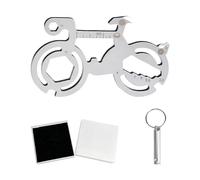 NyxSeat herramienta multifunción 10 en 1 de reparación de bicicleta con silbato plateado y caja de almacenamiento blanca. Herramienta multifunción de titanio y aluminio